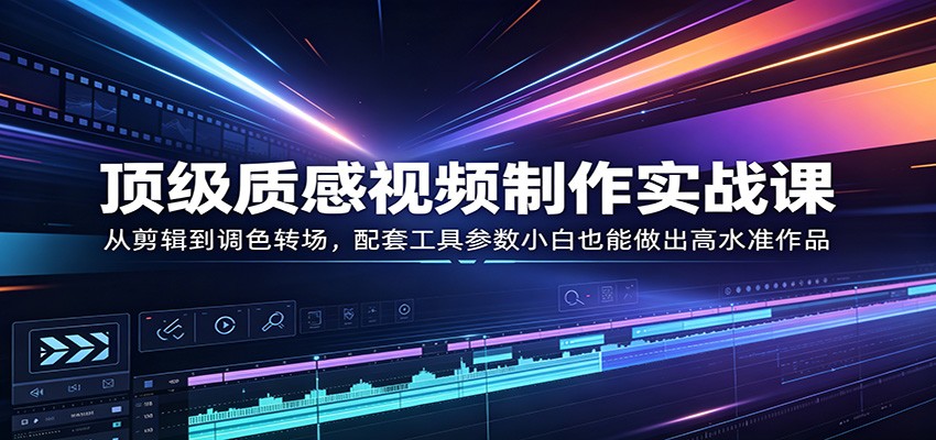质感视频制作从剪辑到调色 小白实战教学(哈)- 哈蒙副业社